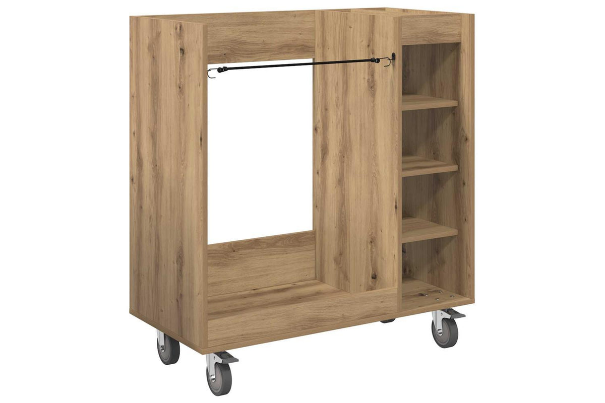 Vidaxl Golf Cabinet With Wheel Plain Artisan Oak 90 X 45 X 98 Cm