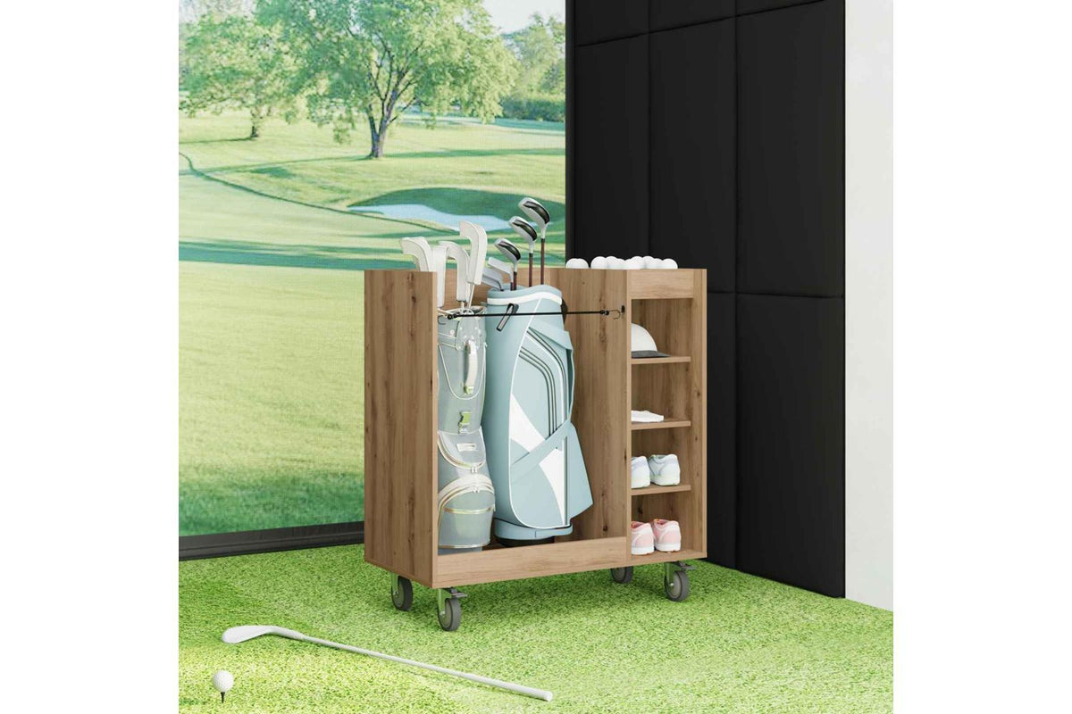 Vidaxl Golf Cabinet With Wheel Plain Artisan Oak 90 X 45 X 98 Cm-4