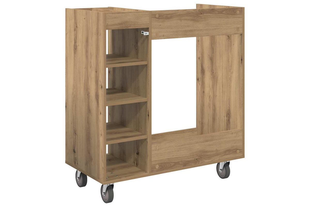 Vidaxl Golf Cabinet With Wheel Plain Artisan Oak 90 X 45 X 98 Cm-8