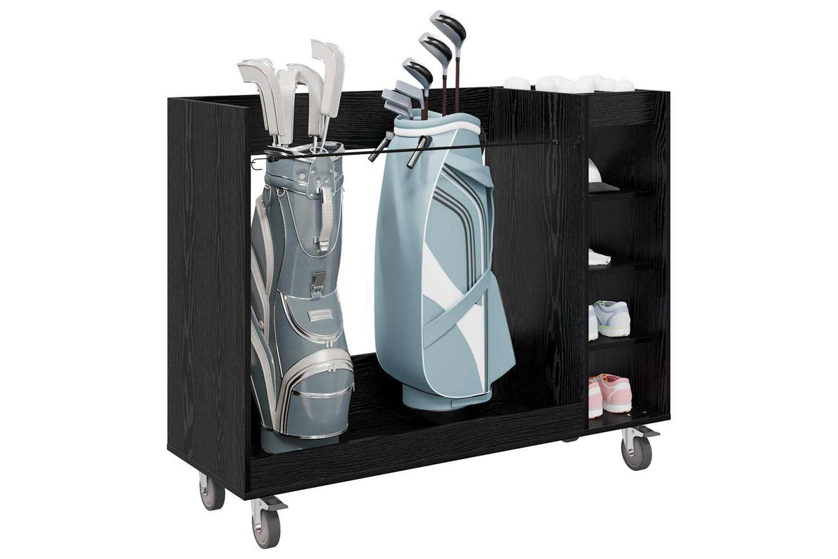 Vidaxl Golf Cabinet With Wheel Plain Black Oak 120 X 45 X 98 Cm-3