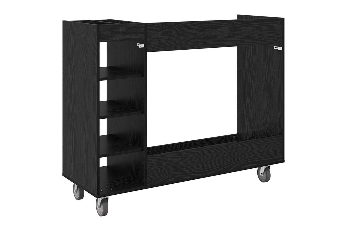 Vidaxl Golf Cabinet With Wheel Plain Black Oak 120 X 45 X 98 Cm-8