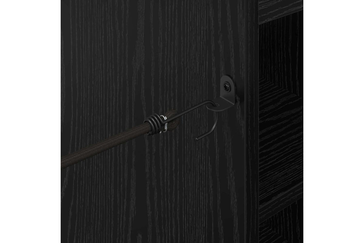 Vidaxl Golf Cabinet With Wheel Plain Black Oak 120 X 45 X 98 Cm-9