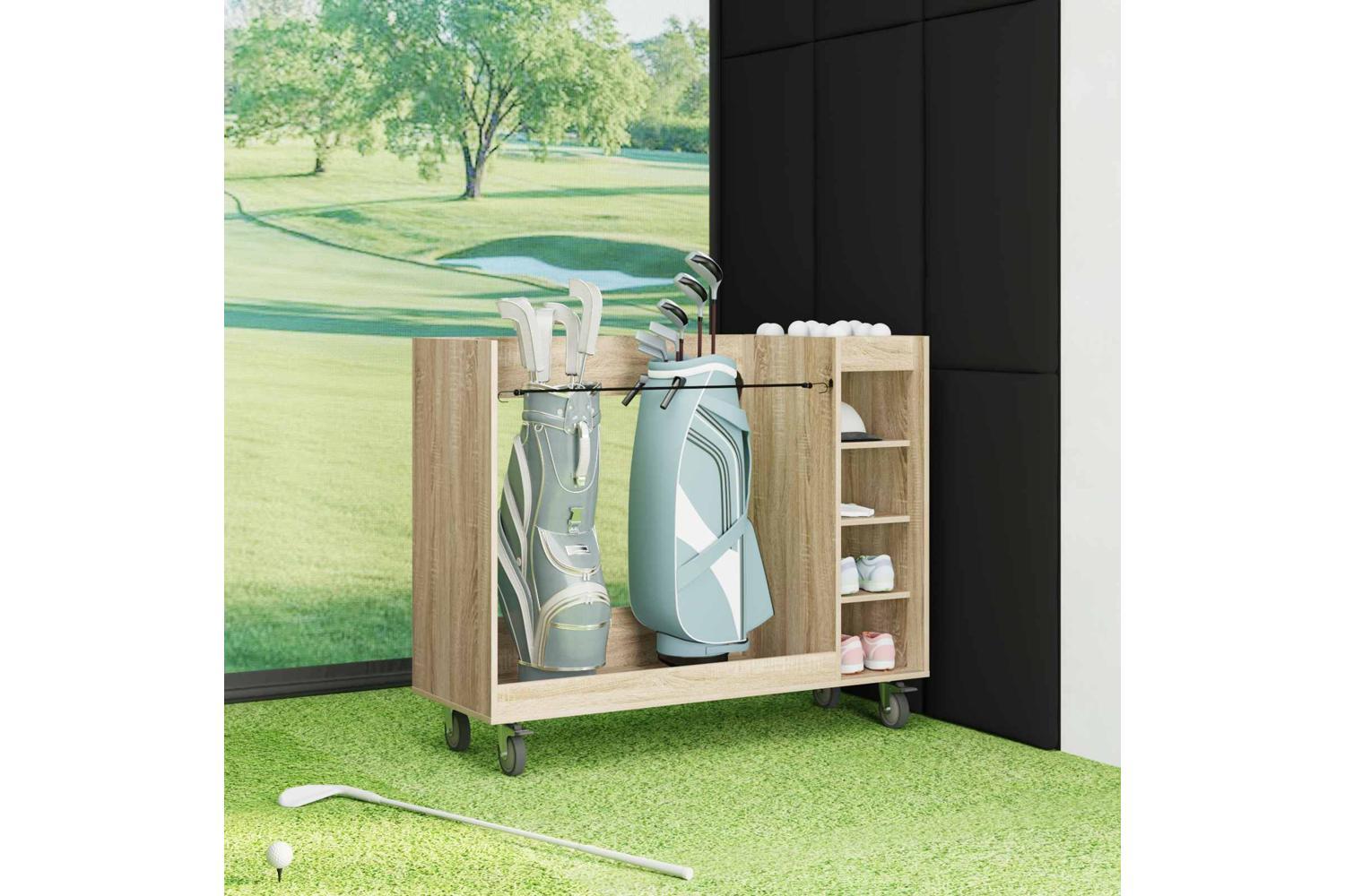 Vidaxl Golf Cabinet With Wheel Plain Sonoma Oak 120 X 45 X 98 Cm-4