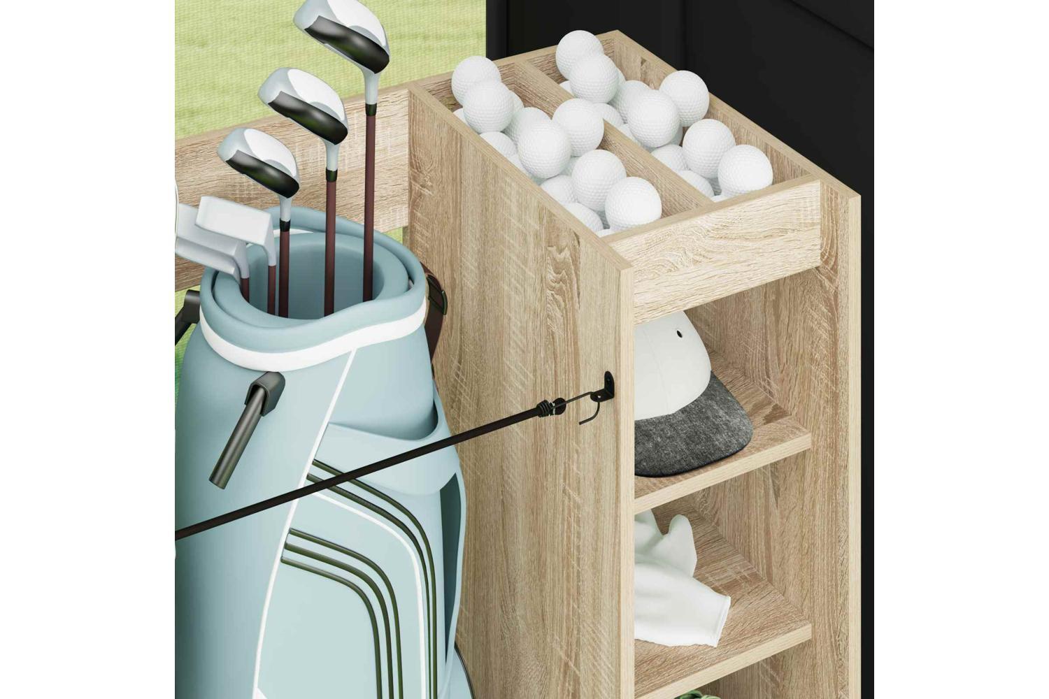 Vidaxl Golf Cabinet With Wheel Plain Sonoma Oak 120 X 45 X 98 Cm-5