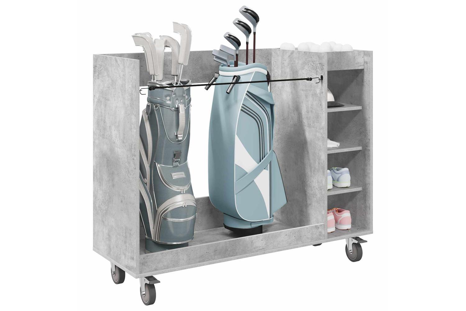 Vidaxl Golf Cabinet With Wheel Plain Concrete Grey 120 X 45 X 98 Cm-3