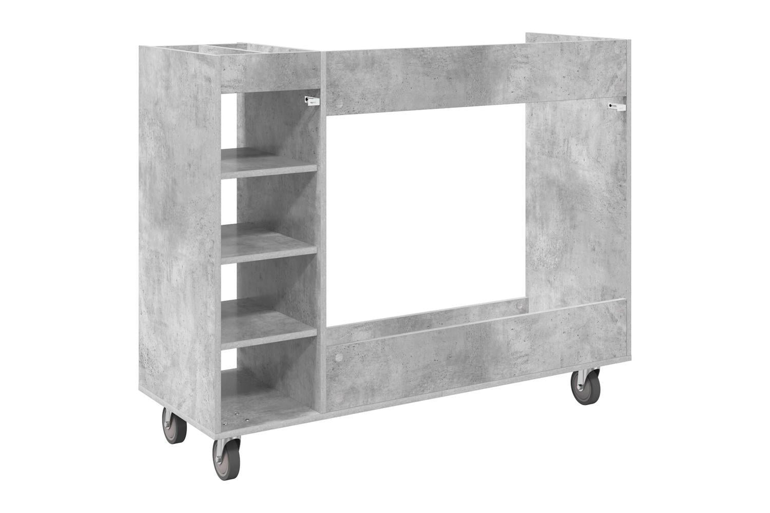 Vidaxl Golf Cabinet With Wheel Plain Concrete Grey 120 X 45 X 98 Cm-8