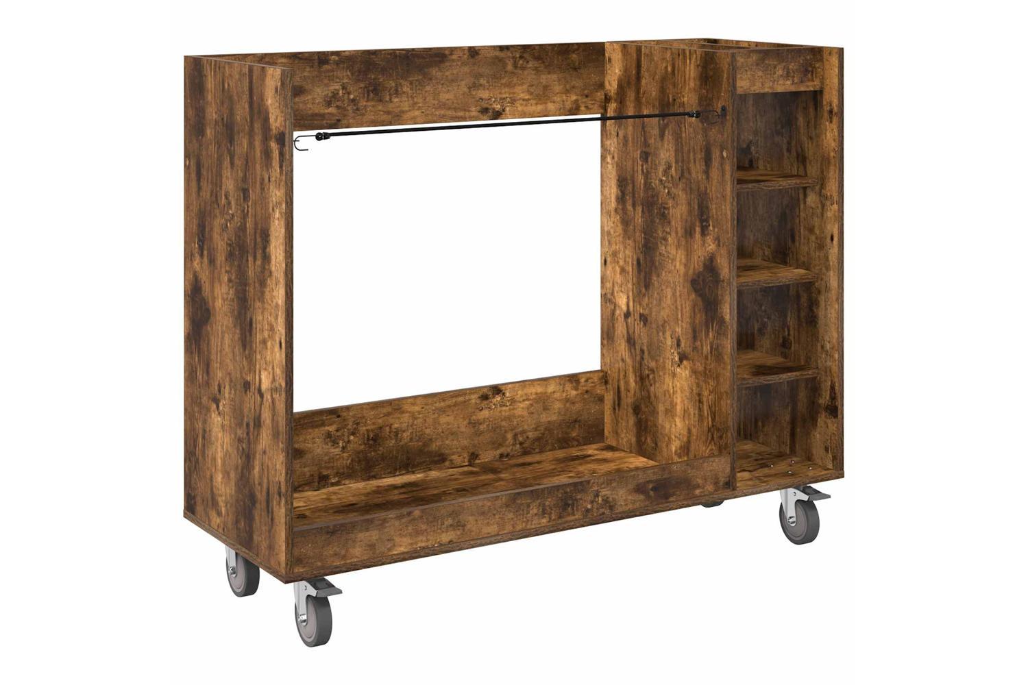 Vidaxl Golf Cabinet With Wheel Plain Smoked Oak 120 X 45 X 98 Cm