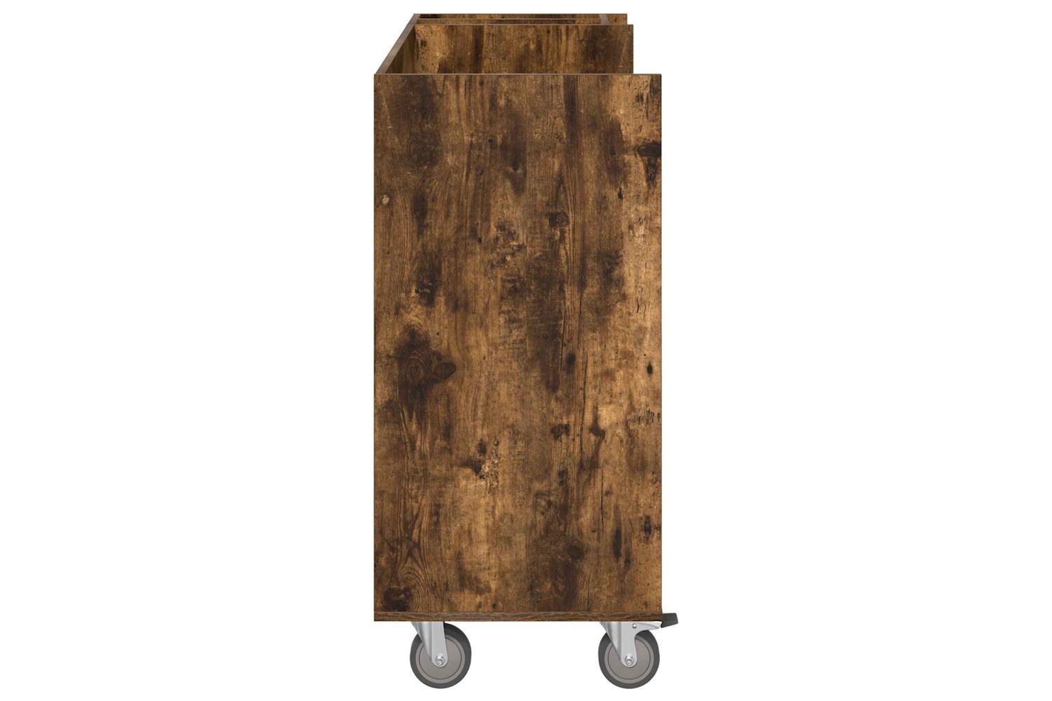 Vidaxl Golf Cabinet With Wheel Plain Smoked Oak 120 X 45 X 98 Cm-7