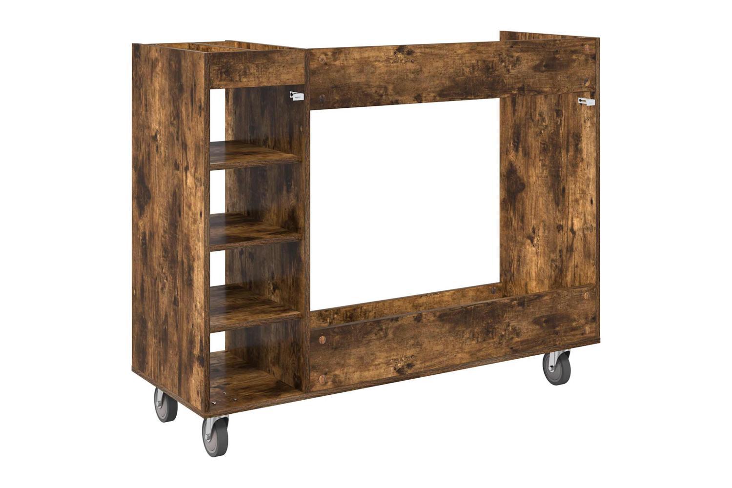 Vidaxl Golf Cabinet With Wheel Plain Smoked Oak 120 X 45 X 98 Cm-8