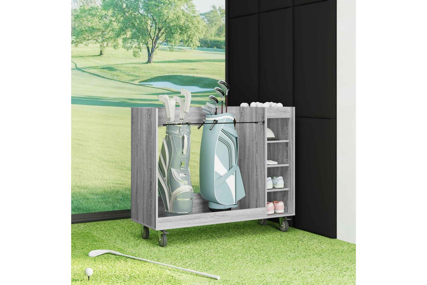 Vidaxl Golf Cabinet With Wheel Plain Grey Sonoma 120 X 45 X 98 Cm-4