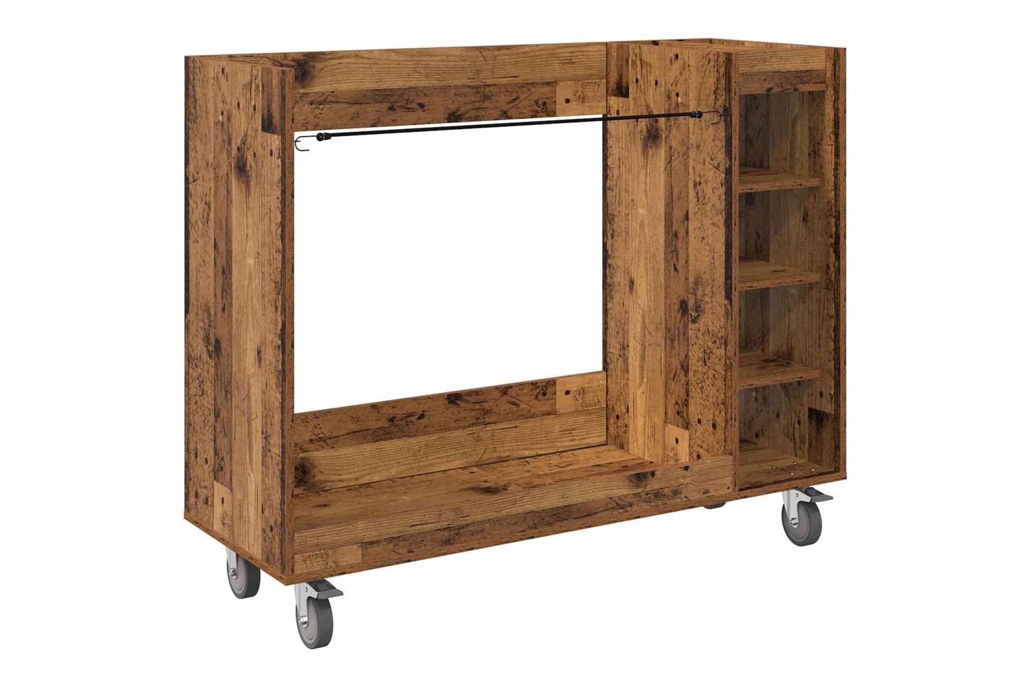 Vidaxl Golf Cabinet With Wheel Plain Old Wood 120 X 45 X 98 Cm