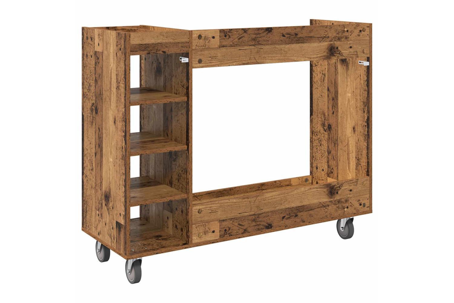 Vidaxl Golf Cabinet With Wheel Plain Old Wood 120 X 45 X 98 Cm-8