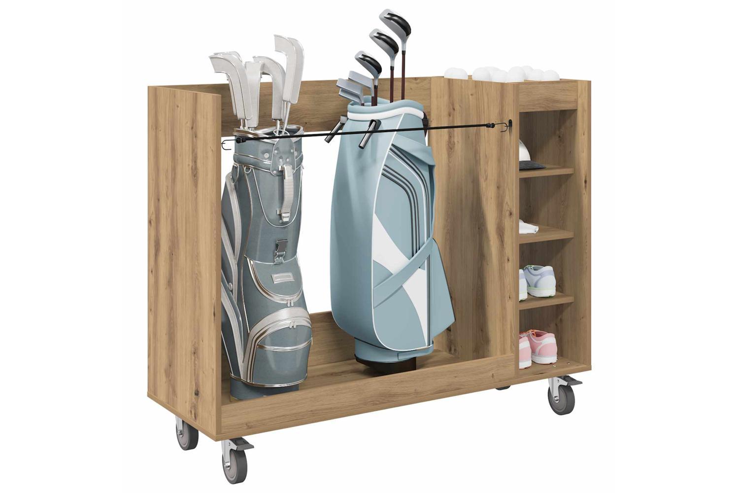 Vidaxl Golf Cabinet With Wheel Plain Artisan Oak 120 X 45 X 98 Cm-3
