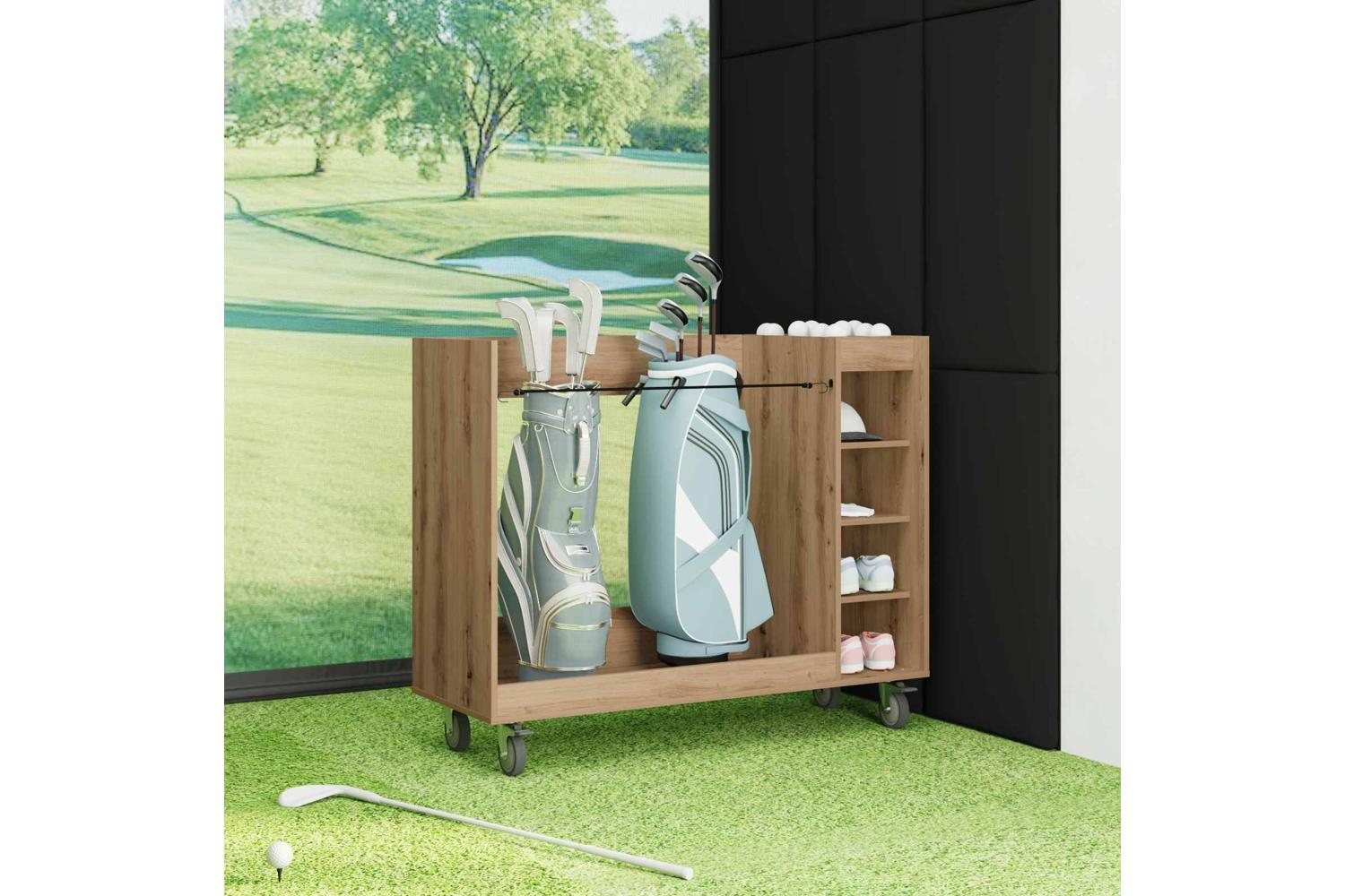 Vidaxl Golf Cabinet With Wheel Plain Artisan Oak 120 X 45 X 98 Cm-4