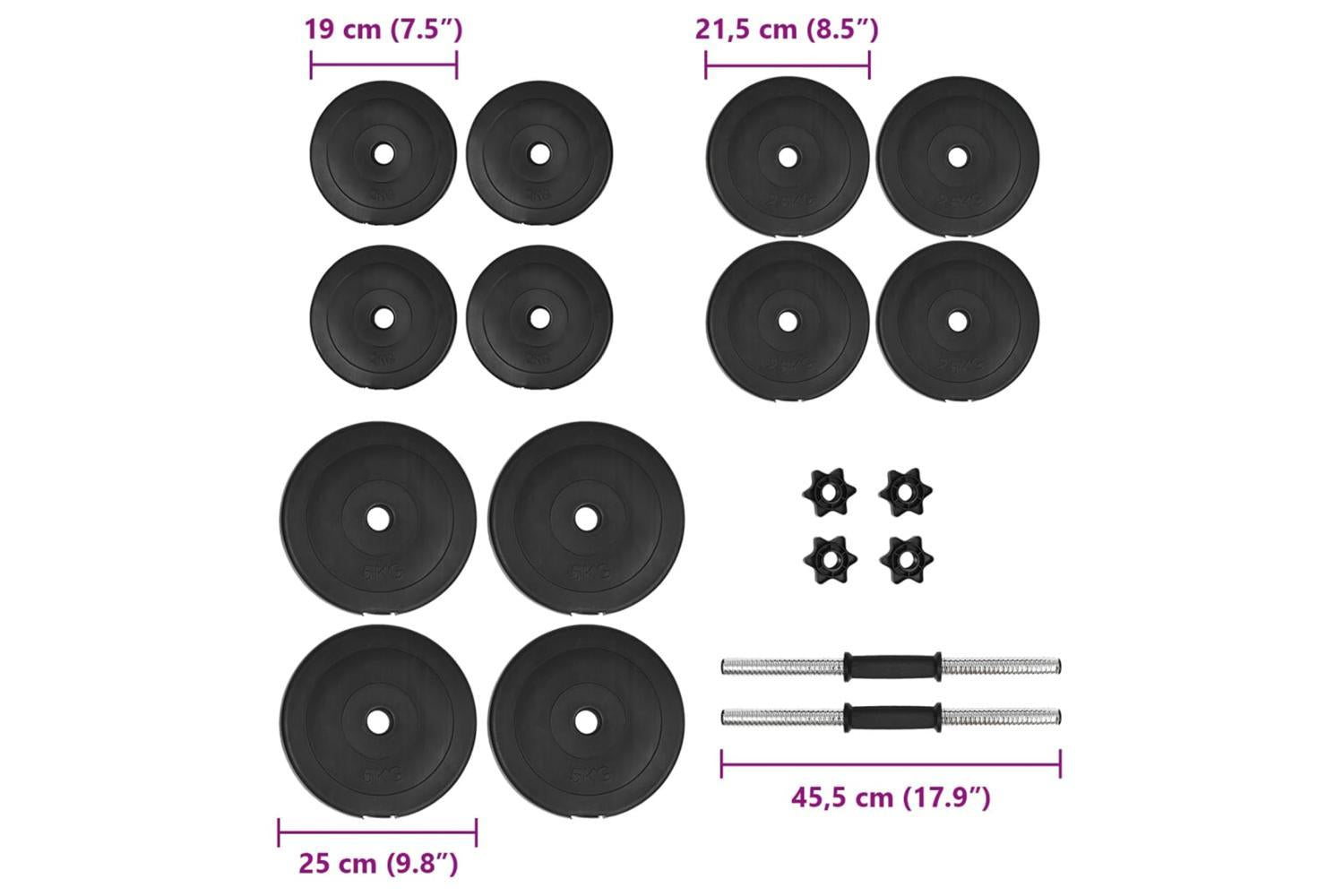 Vidaxl Dumbbell With Plates 40 Kg-9