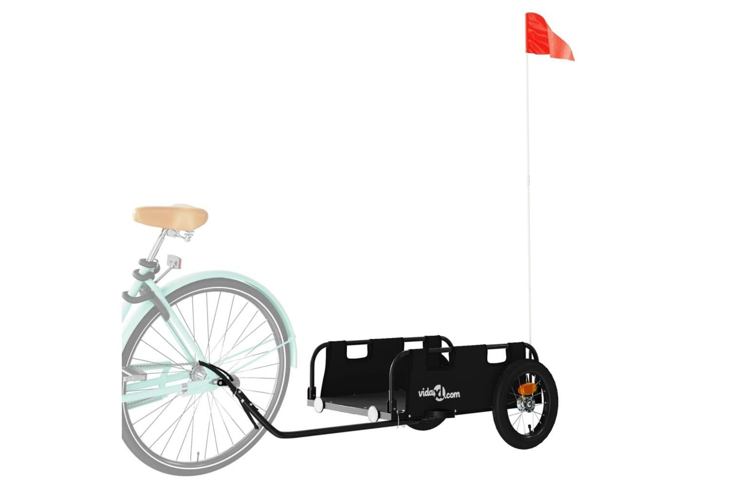 Vidaxl Bike Trailer Black Oxford Fabric And Iron-3