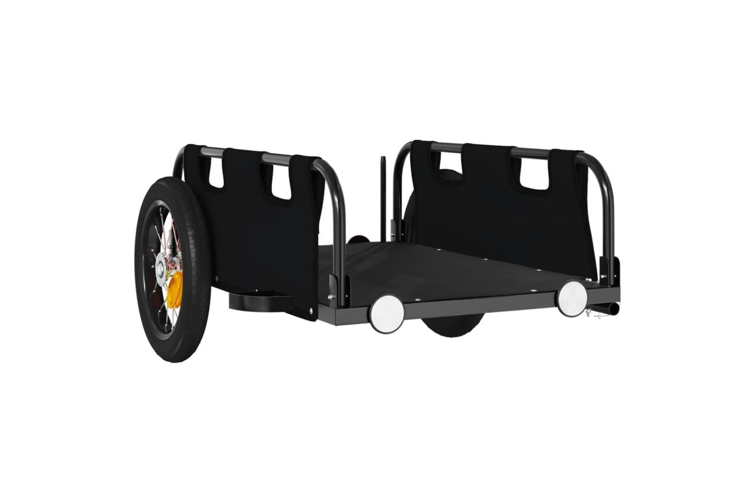 Vidaxl Bike Trailer Black Oxford Fabric And Iron-4