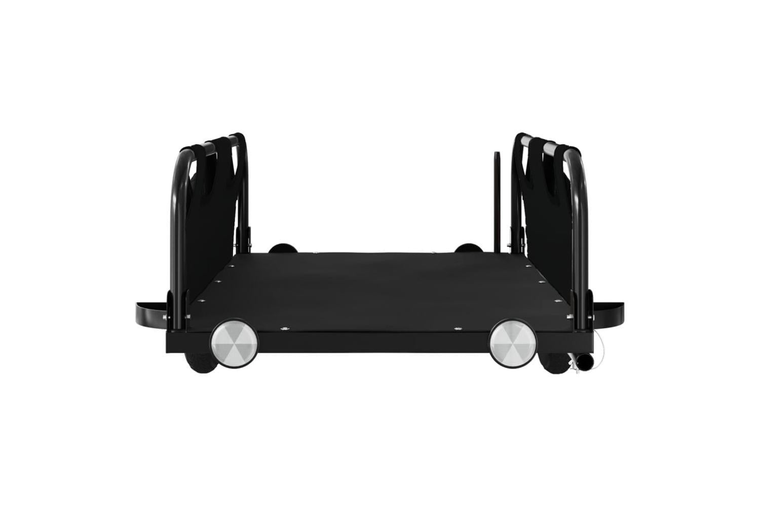 Vidaxl Bike Trailer Black Oxford Fabric And Iron-5