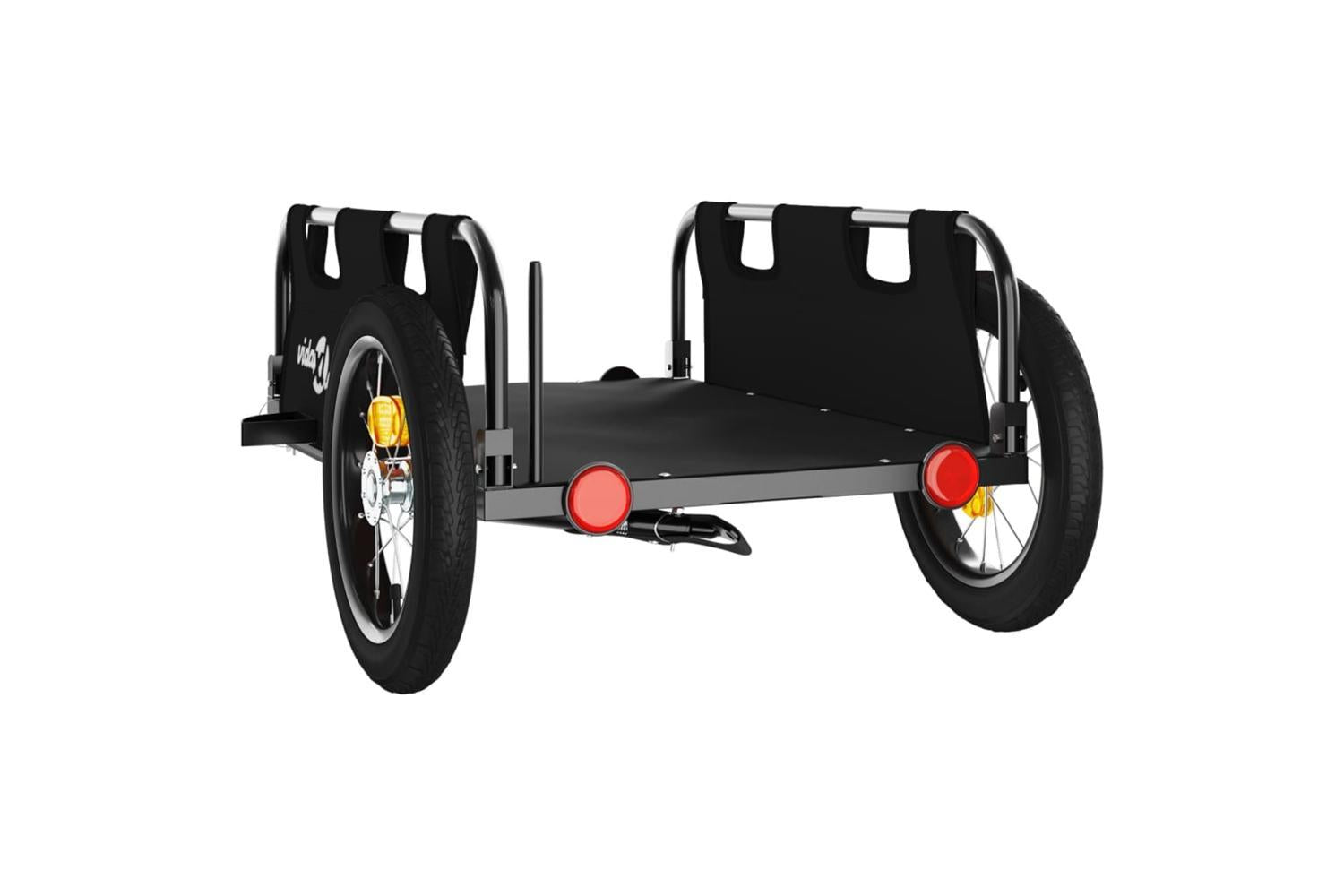 Vidaxl Bike Trailer Black Oxford Fabric And Iron-7