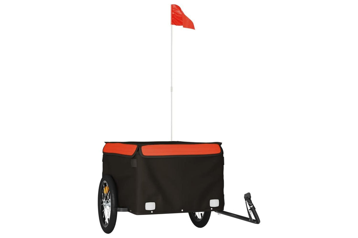 Vidaxl Bike Trailer Black And Orange 45 Kg Iron-2