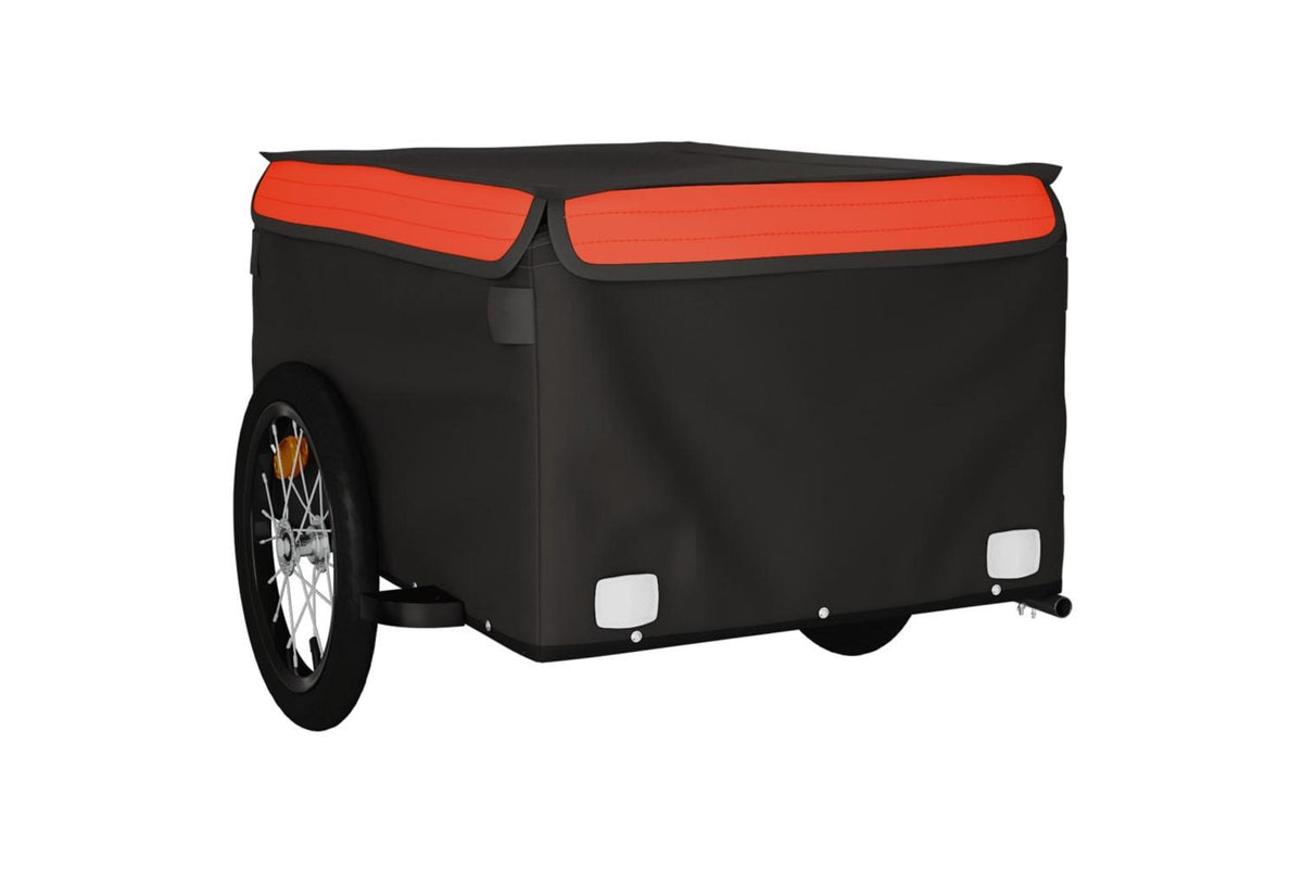 Vidaxl Bike Trailer Black And Orange 45 Kg Iron-4