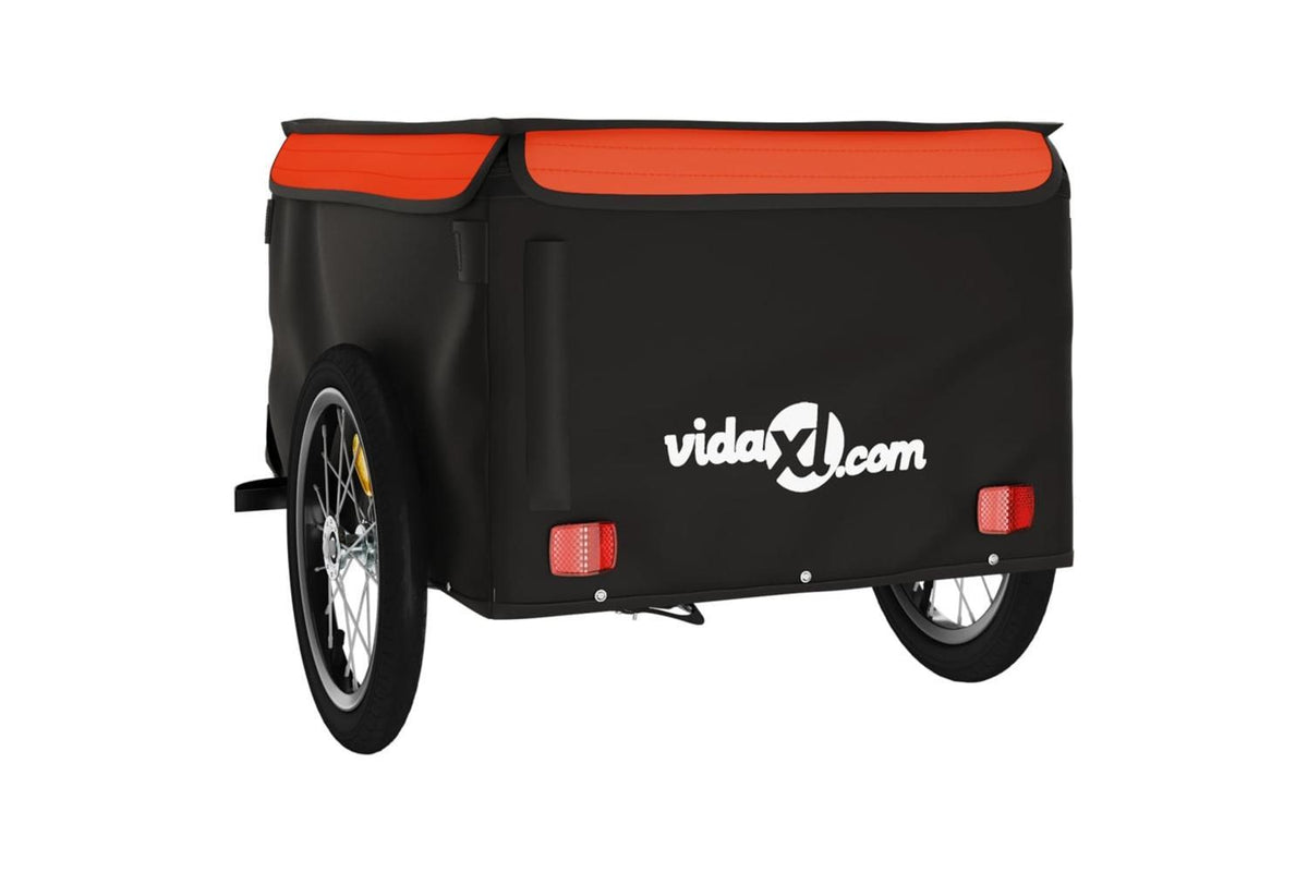 Vidaxl Bike Trailer Black And Orange 45 Kg Iron-7