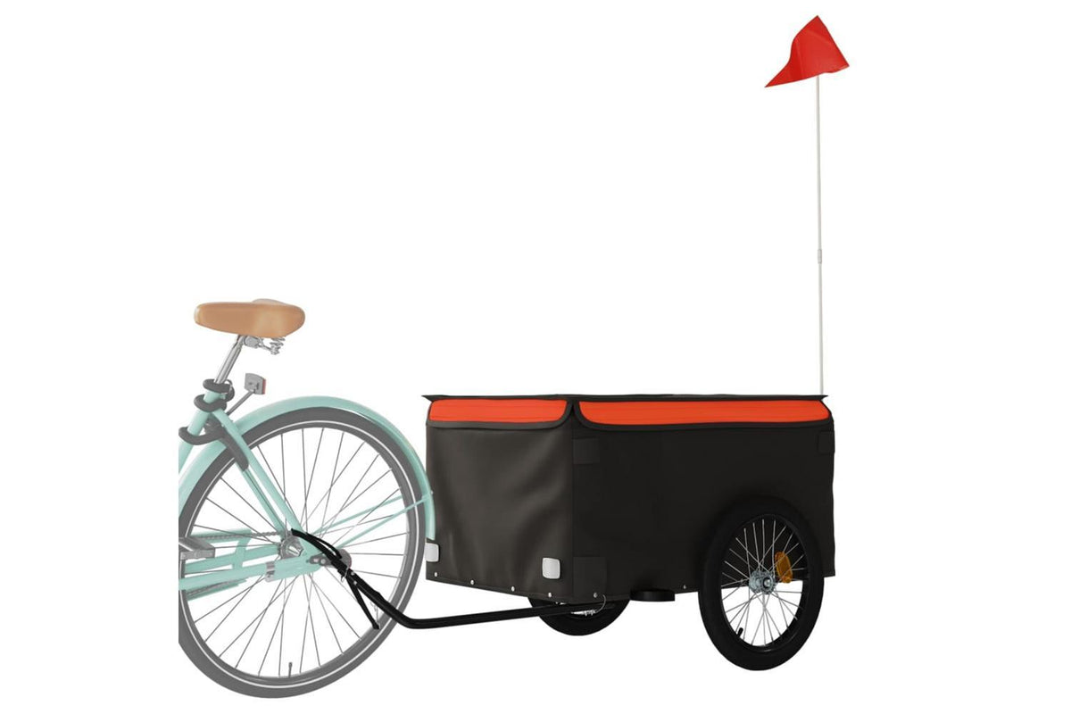 Vidaxl Bike Trailer Black And Orange 45 Kg Iron-3