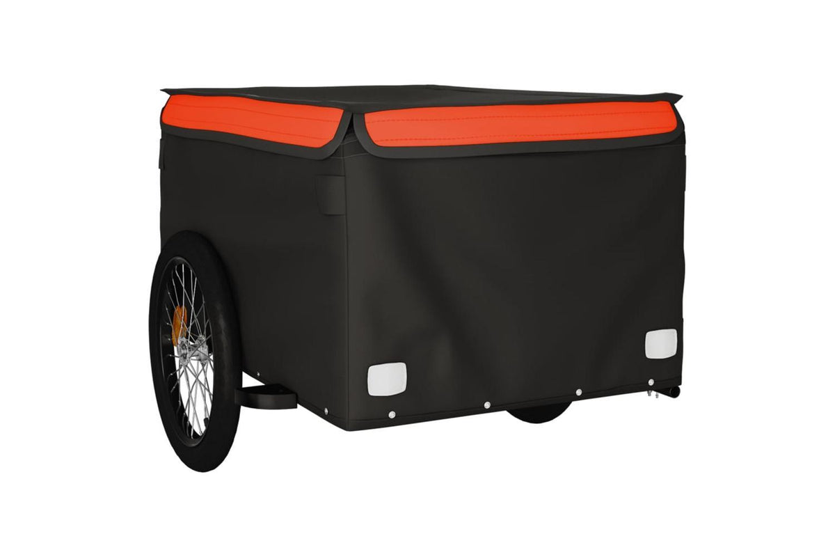 Vidaxl Bike Trailer Black And Orange 45 Kg Iron-4