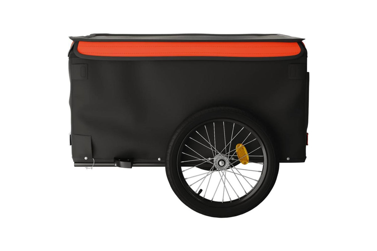 Vidaxl Bike Trailer Black And Orange 45 Kg Iron-6