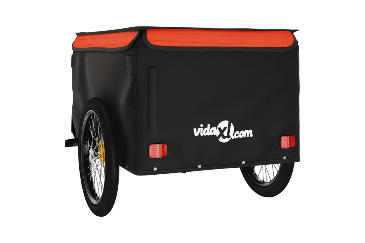 Vidaxl Bike Trailer Black And Orange 45 Kg Iron-7