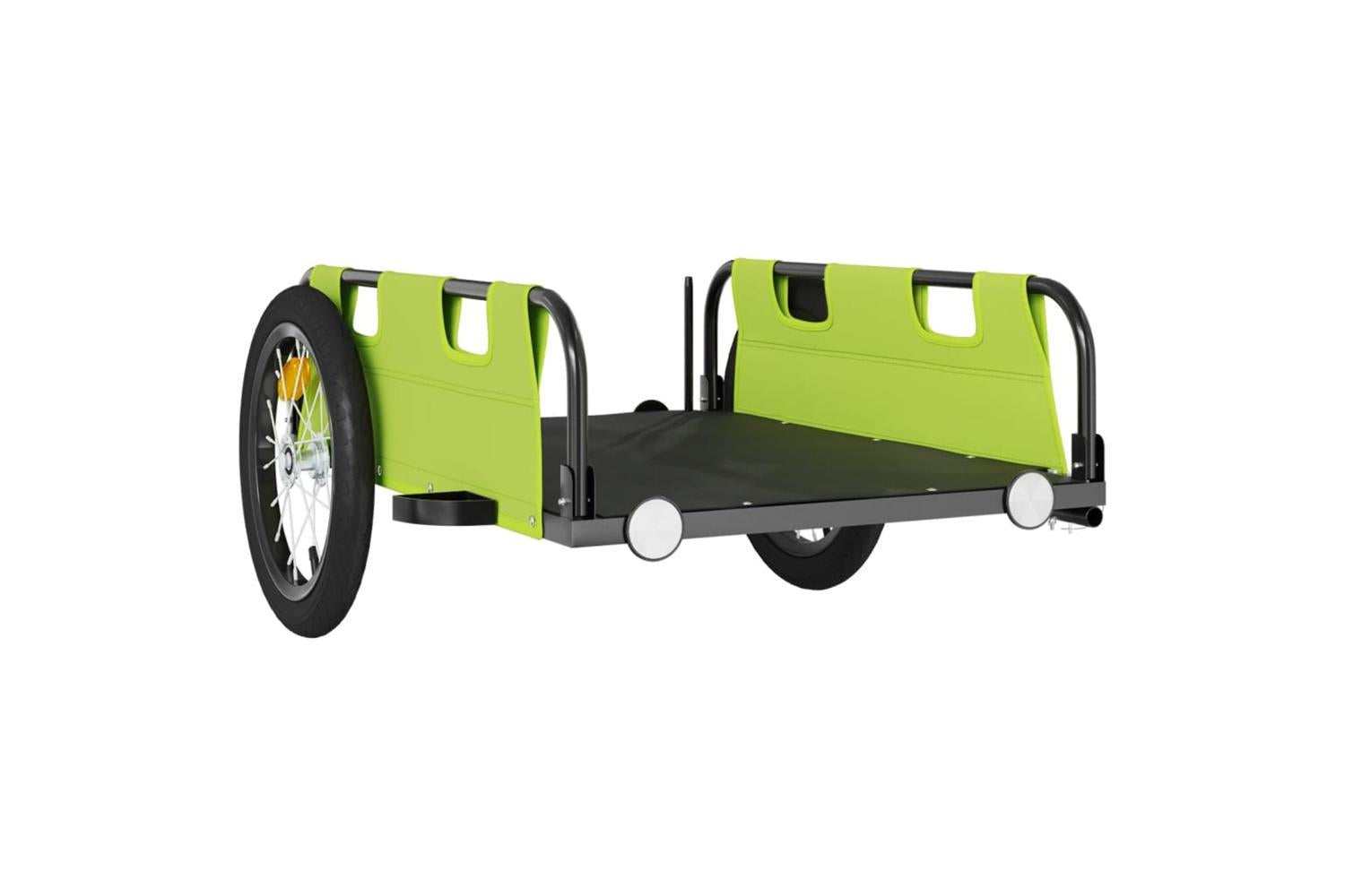 Vidaxl Bike Trailer Green Oxford Fabric And Iron-4