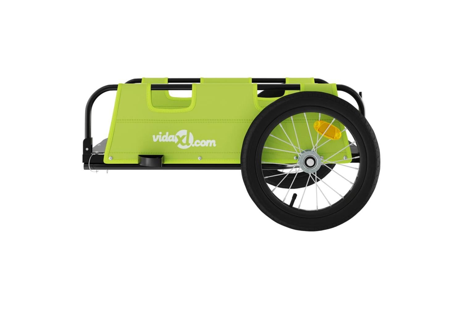 Vidaxl Bike Trailer Green Oxford Fabric And Iron-6
