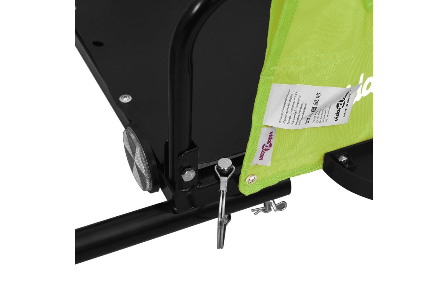 Vidaxl Bike Trailer Green Oxford Fabric And Iron-9