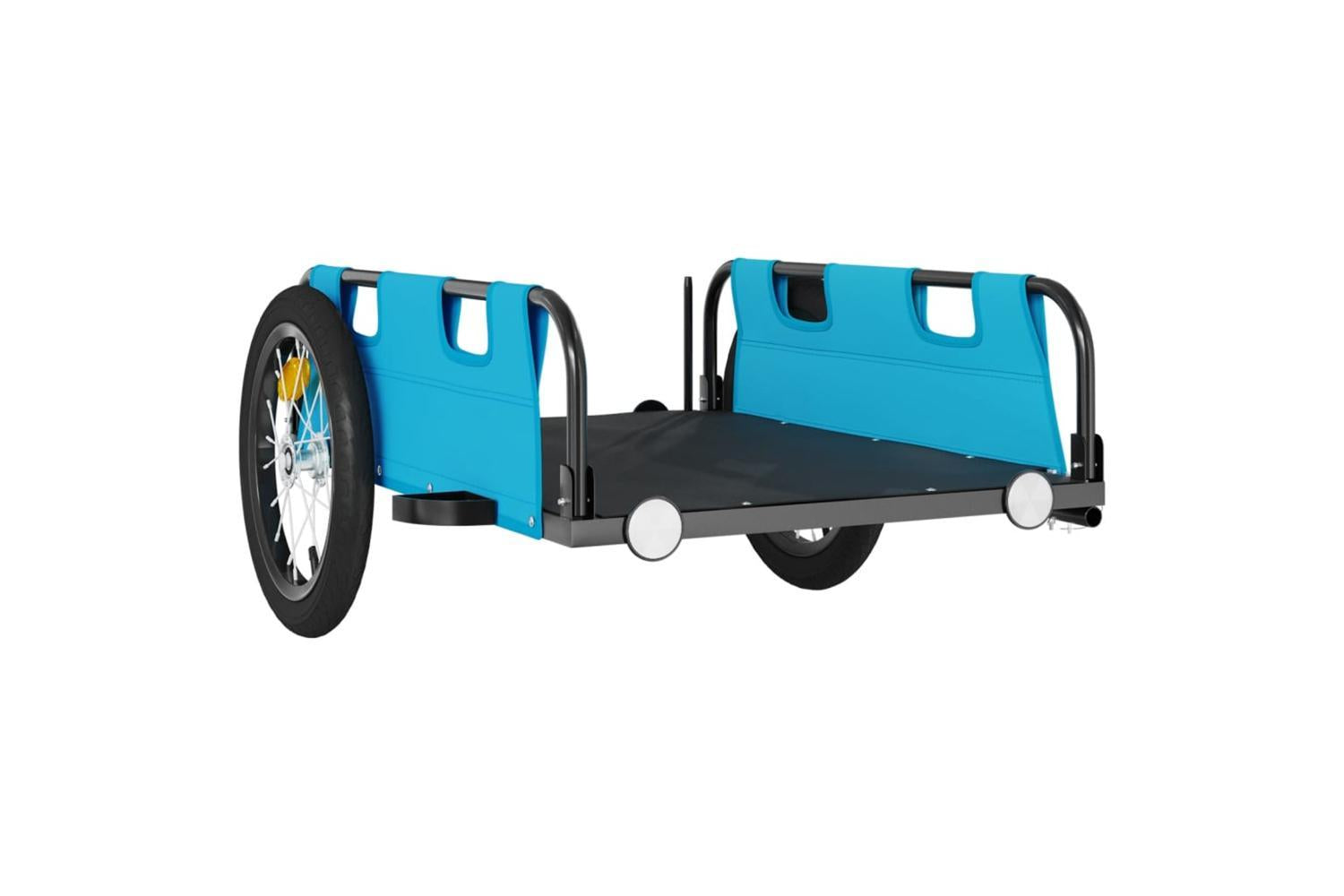 Vidaxl Bike Trailer Blue Oxford Fabric And Iron-4