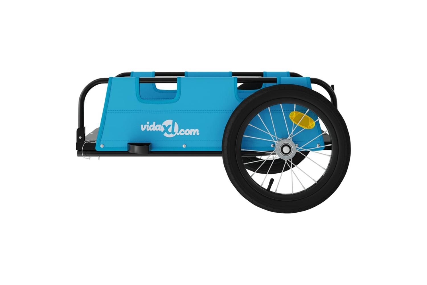 Vidaxl Bike Trailer Blue Oxford Fabric And Iron-6