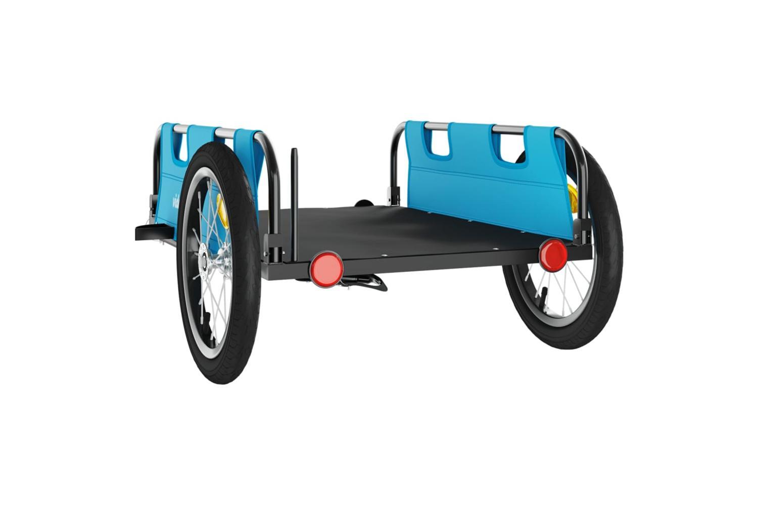 Vidaxl Bike Trailer Blue Oxford Fabric And Iron-7