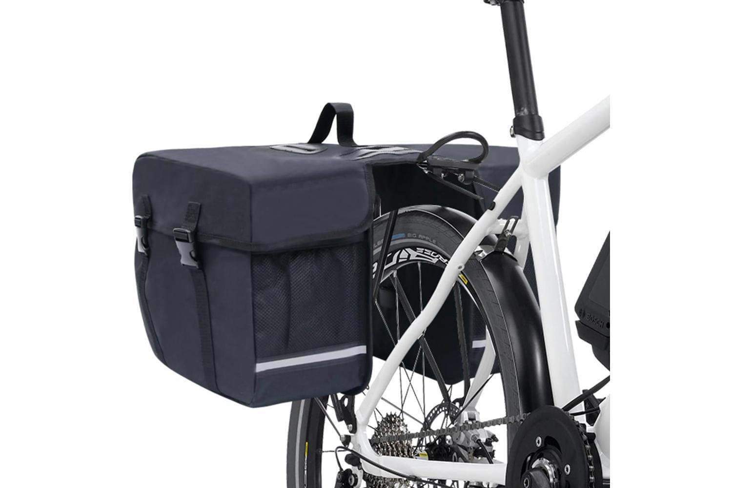 Vidaxl Double Bicycle Bag For Pannier Rack Waterproof 35 L Black-7