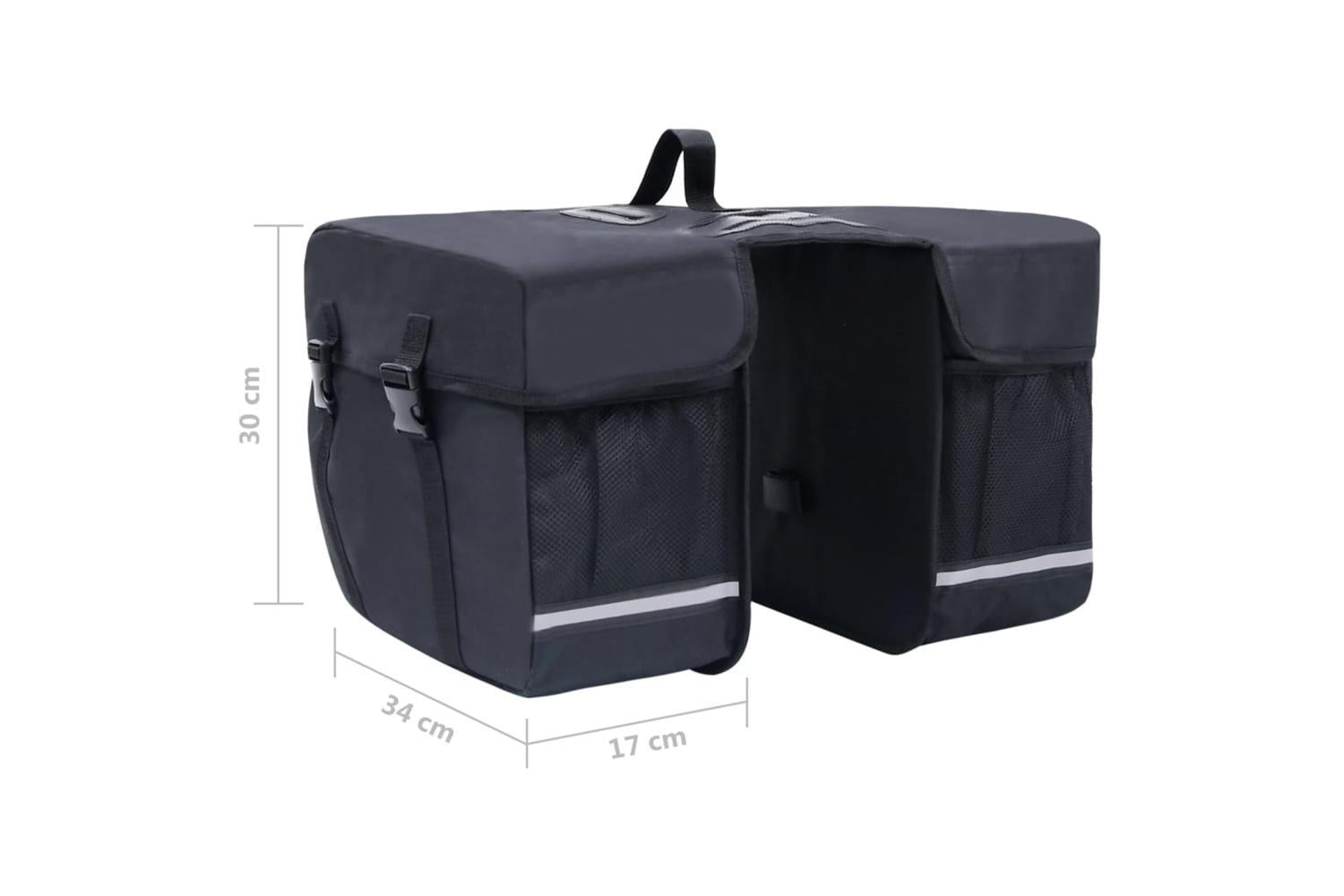 Vidaxl Double Bicycle Bag For Pannier Rack Waterproof 35 L Black-8