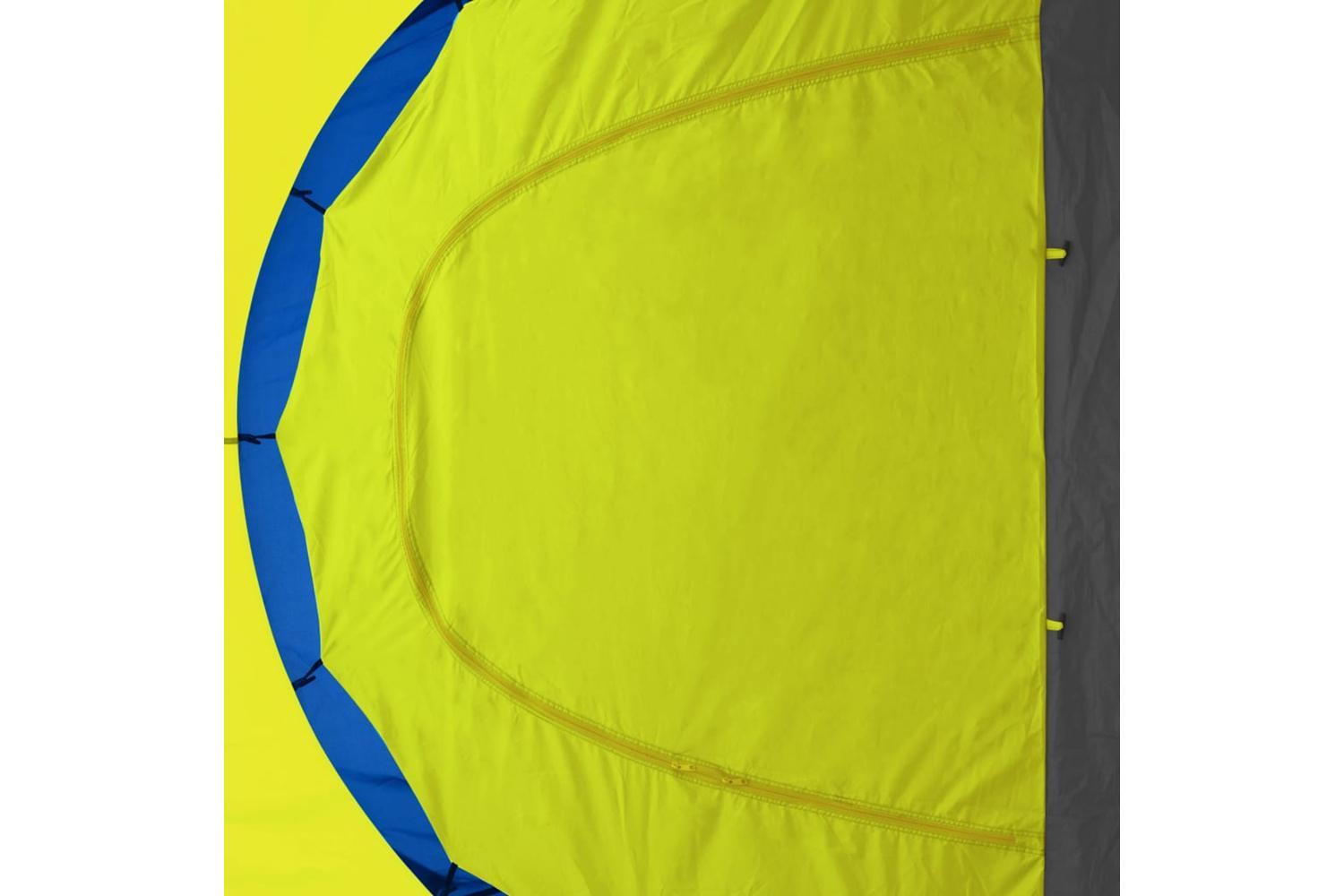 Vidaxl Camping Tent Polyester 9 Persons Blue-yellow-5