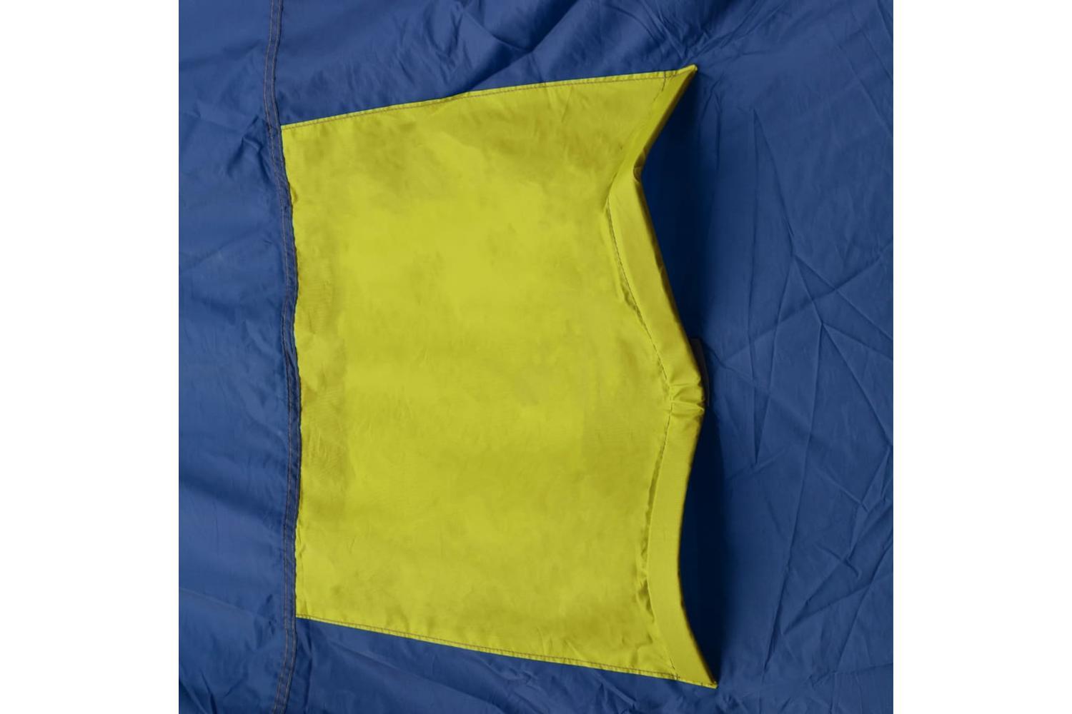 Vidaxl Camping Tent Polyester 9 Persons Blue-yellow-6