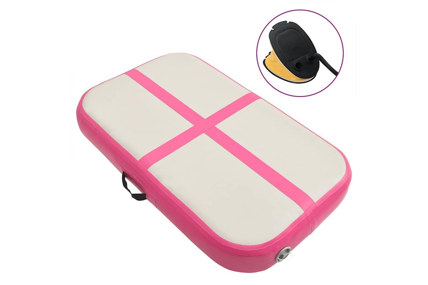Vidaxl Inflatable Gymnastics Mat With Pump 60x100x20 Cm Pvc Pink