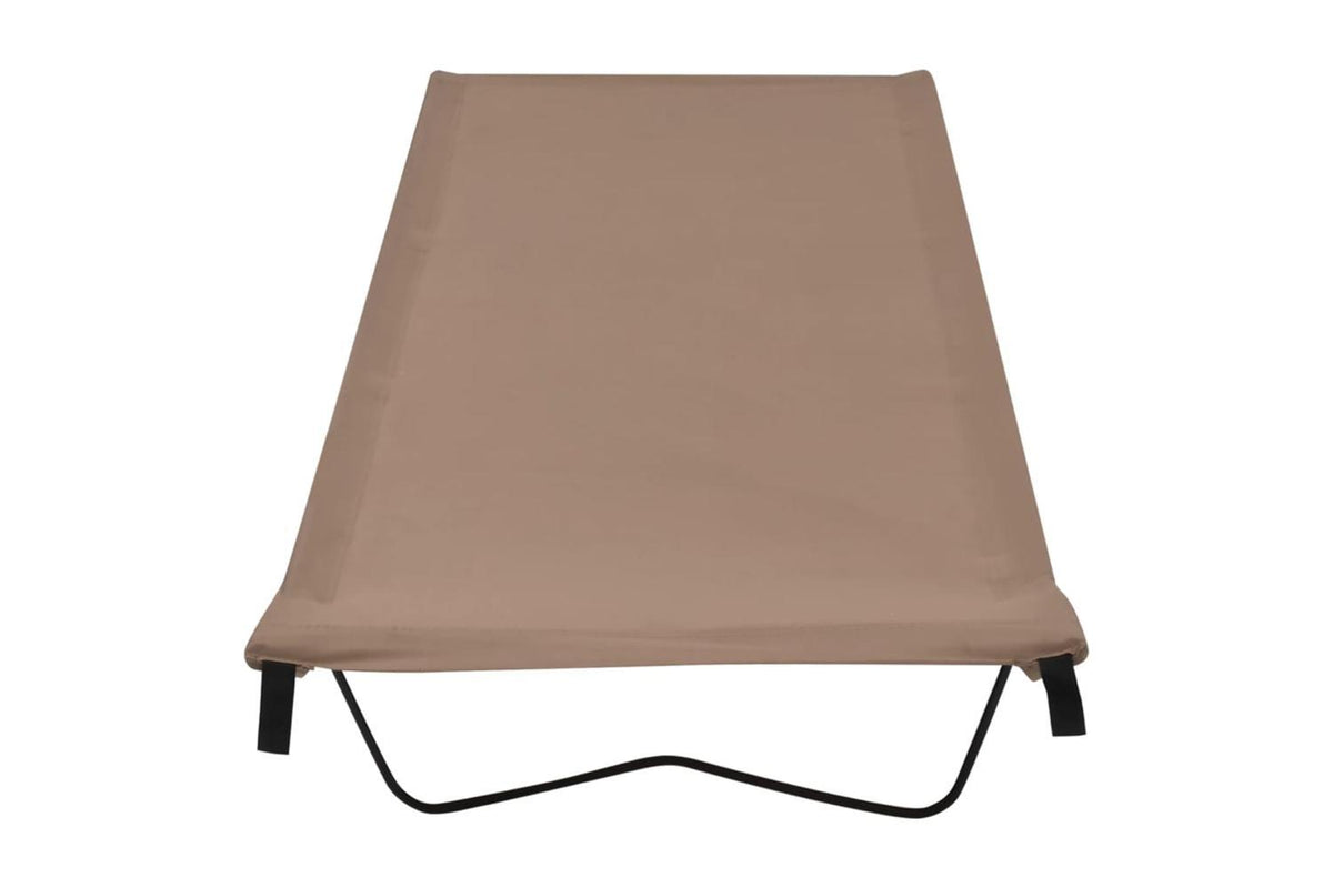 Vidaxl Camping Bed 180x60x19 Cm Oxford Fabric And Steel Taupe-2