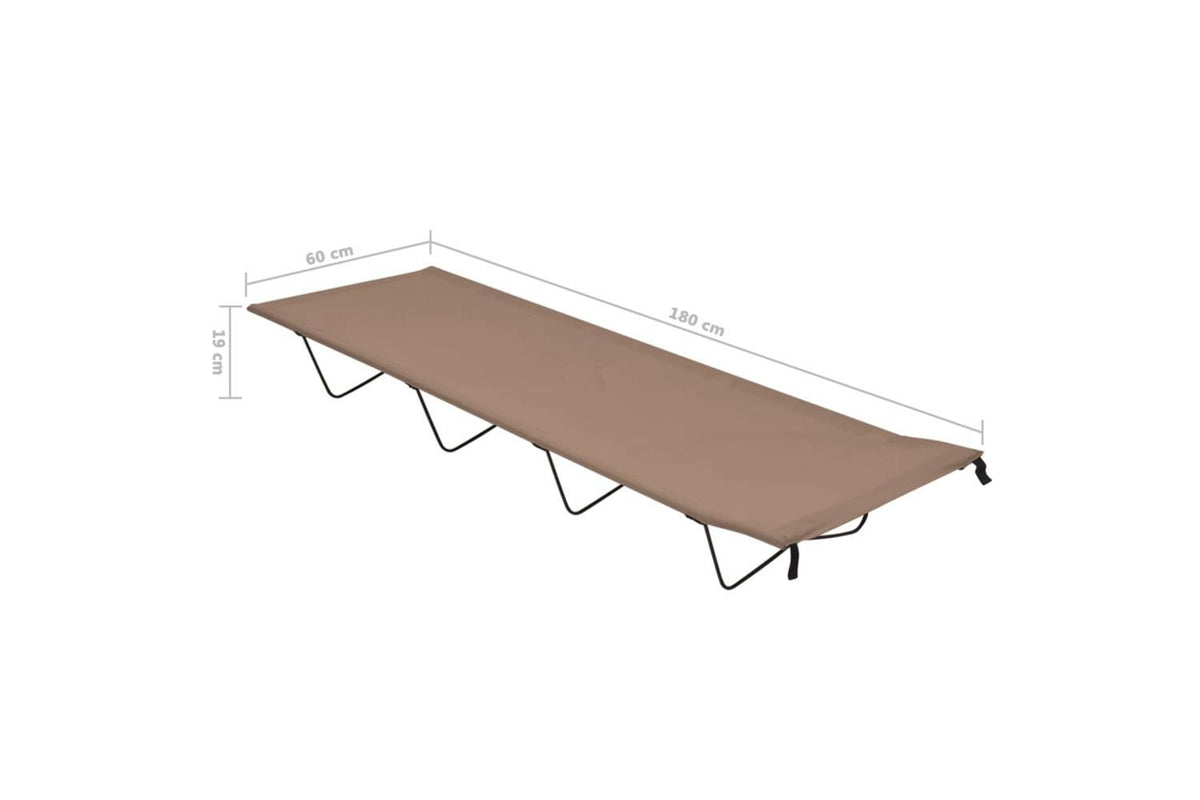 Vidaxl Camping Bed 180x60x19 Cm Oxford Fabric And Steel Taupe-6
