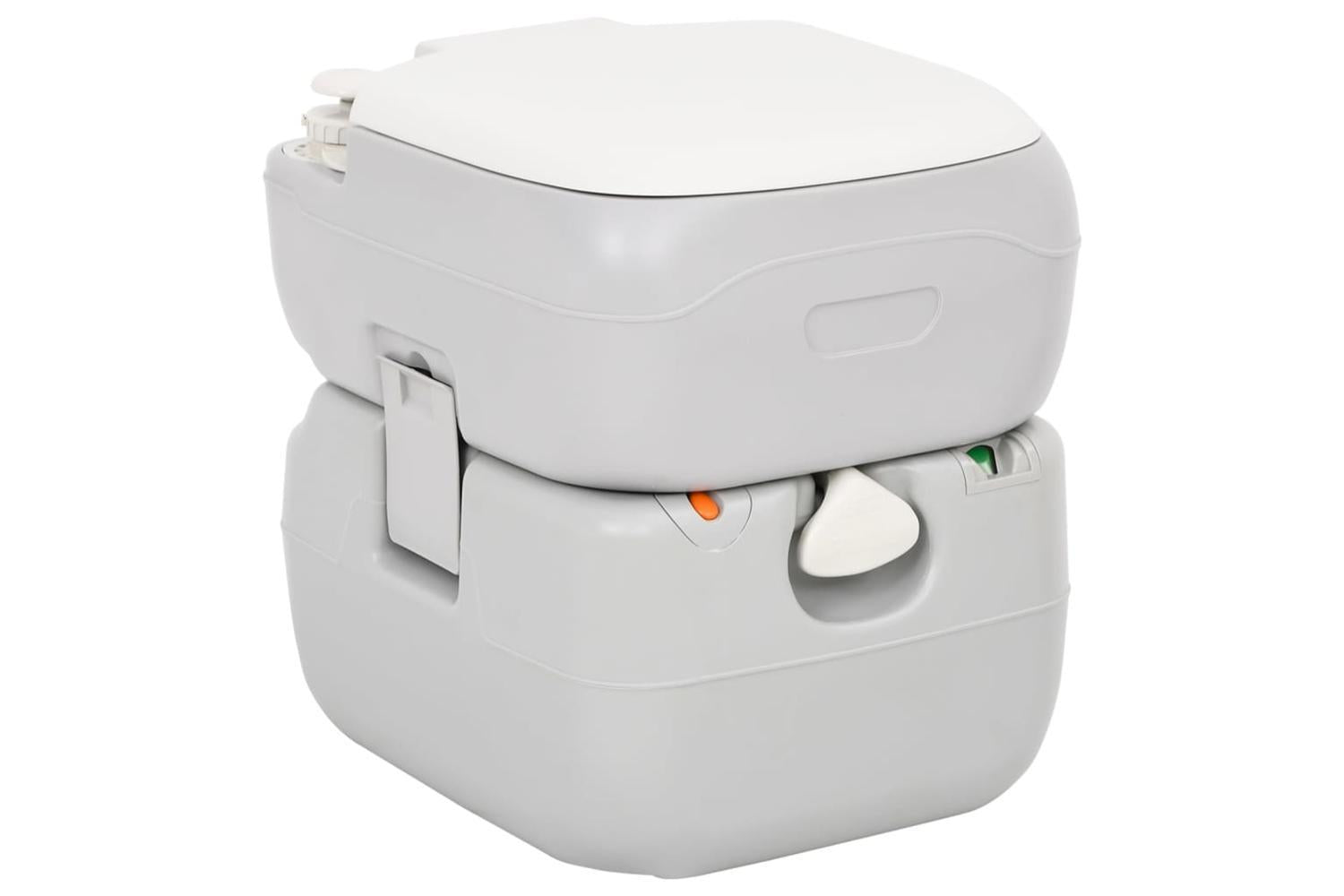 Vidaxl Portable Camping Toilet Grey And White 22+12 L Hdpe