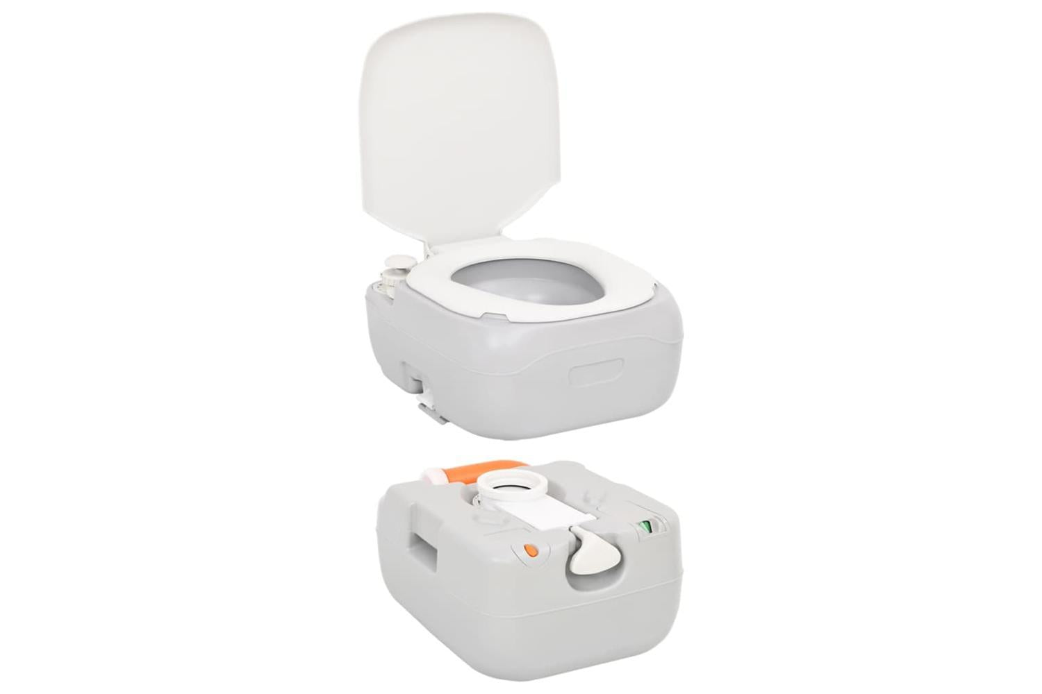 Vidaxl Portable Camping Toilet Grey And White 22+12 L Hdpe-4