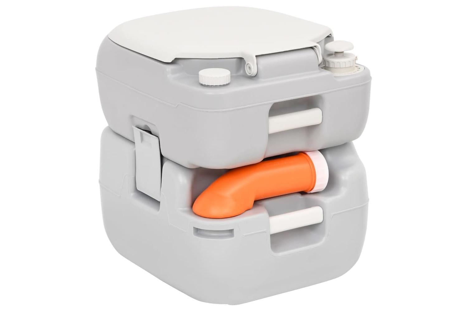 Vidaxl Portable Camping Toilet Grey And White 22+12 L Hdpe-5