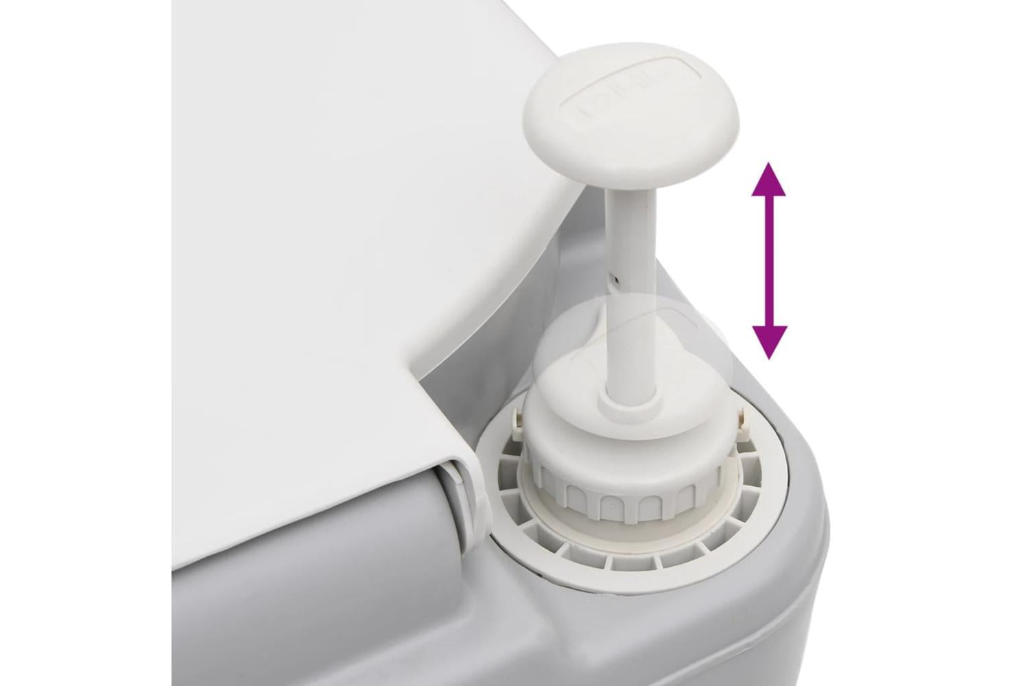Vidaxl Portable Camping Toilet Grey And White 22+12 L Hdpe-7