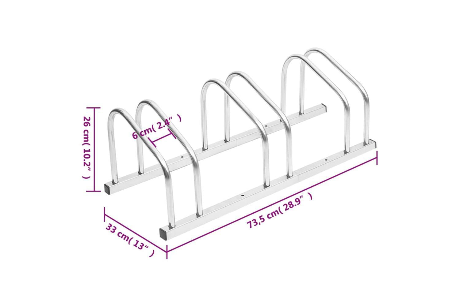 Vidaxl Bike Rack For 3 Bikes Galvanised Steel-6