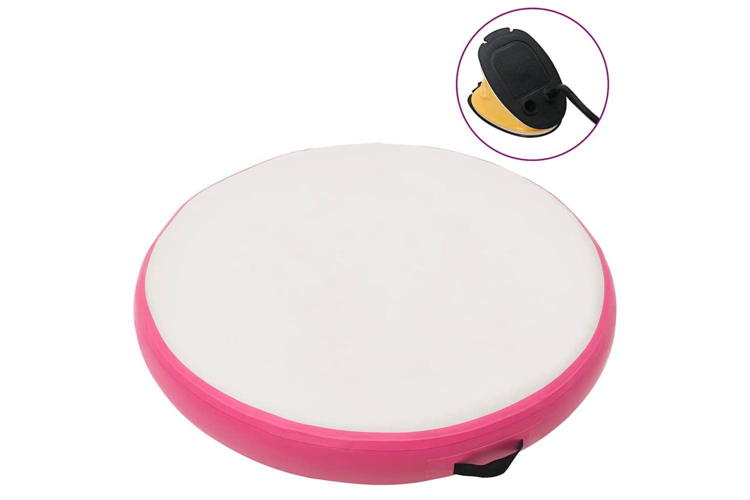 Vidaxl Inflatable Gymnastic Mat With Pump 100x100x15 Cm Pvc Pink