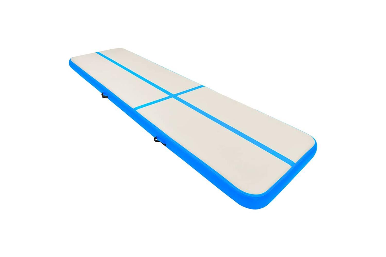 Vidaxl Inflatable Gymnastics Mat With Pump 800x100x15 Cm Pvc Blue-2